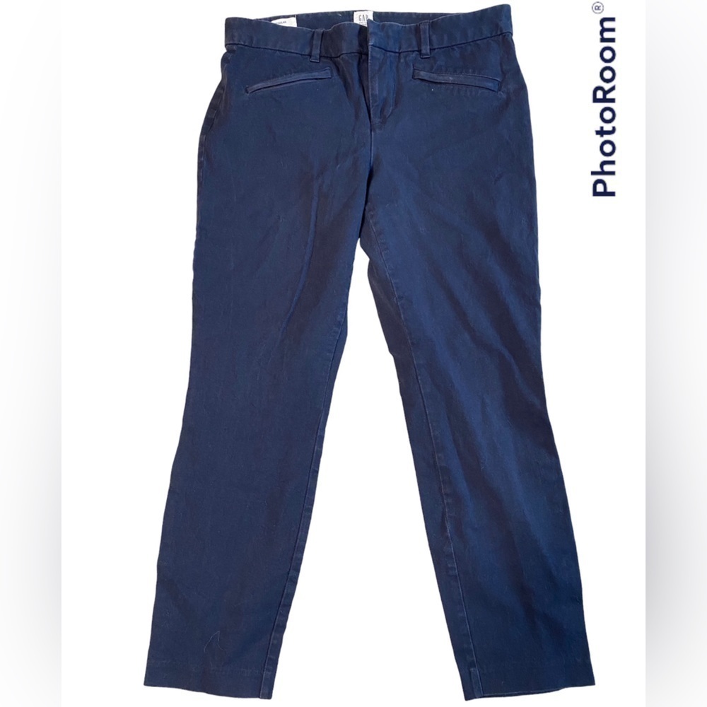 GAP SIGNATURE SKINNY ANKLE NAVY BLUE PANTS SIZE 8